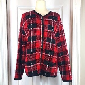 Liz Baker Tartan Plaid Cardigan